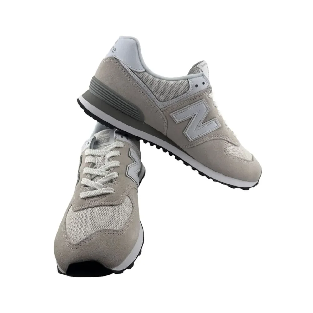 New Balance 574 Core Grey White ML574EVW Men’s 10.5 2E Wide Shoes New Box